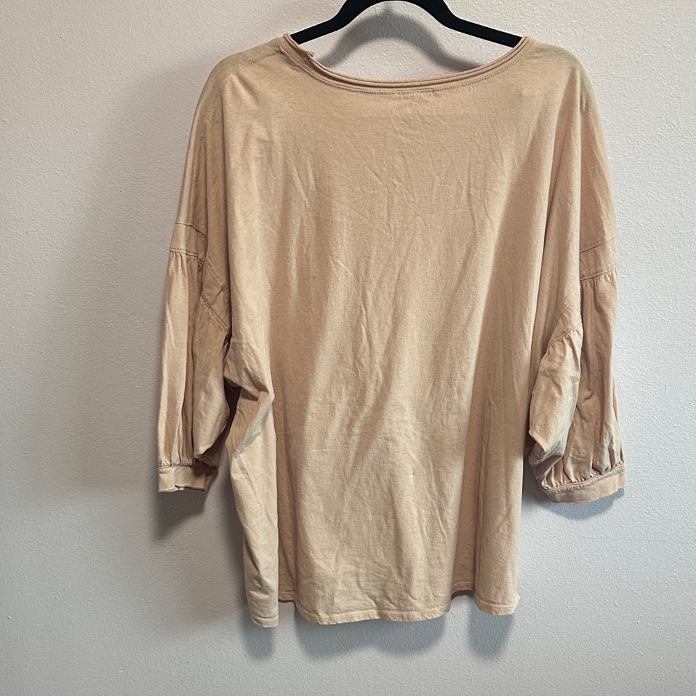 Umgee Oversized Long Sleeve Tee in Light Pink - Picture 7 of 8